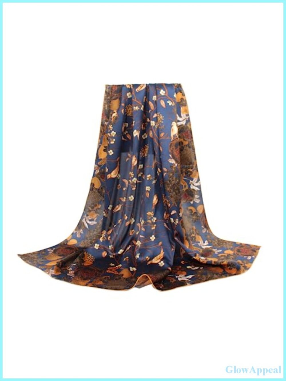 100% Silk Scarf 43" Large Square Shawl Women Hair Wraps Gift